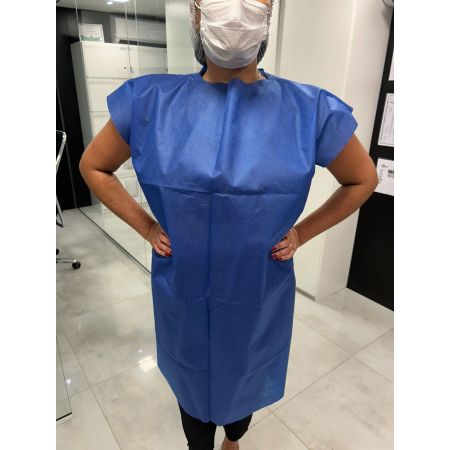 Avental Nao esteril, Sem manga azul marinho, 40G, pacote com 10 unid