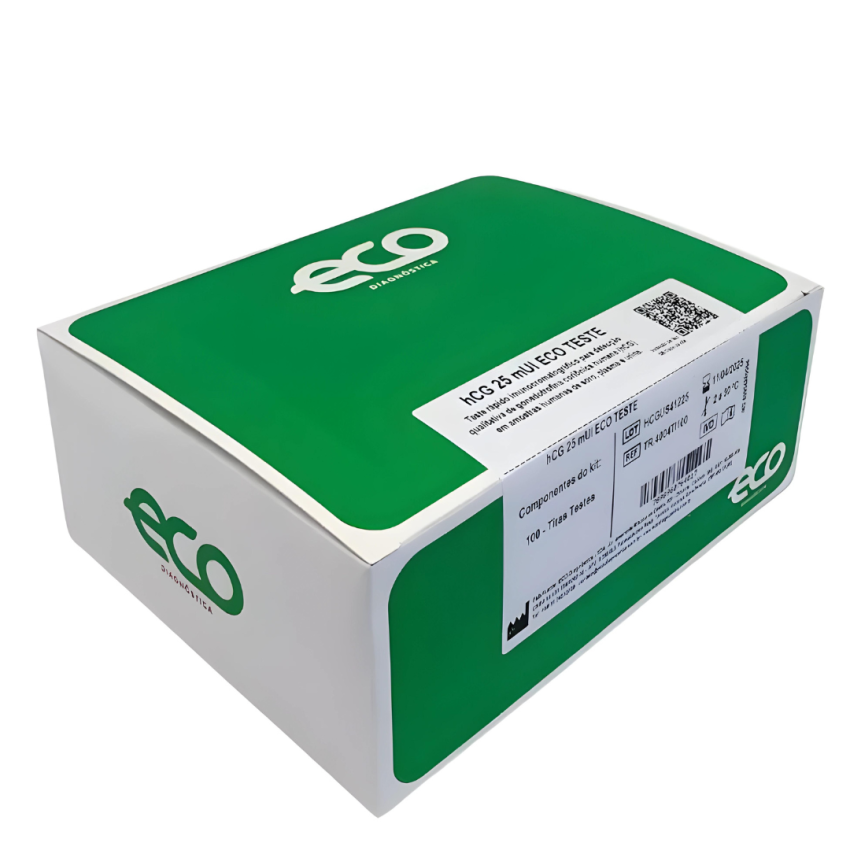 Teste HCG 100 Tiras 25Mui - Eco Diagnostica