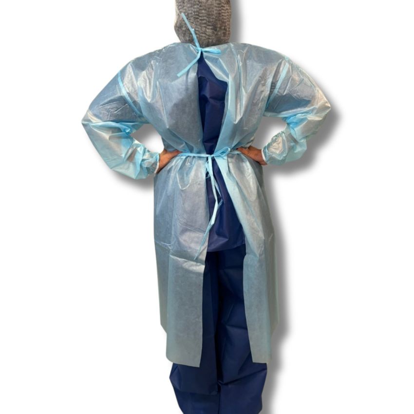 Avental Manga Longa 40gr, impermeável, pacote com 10 unid 