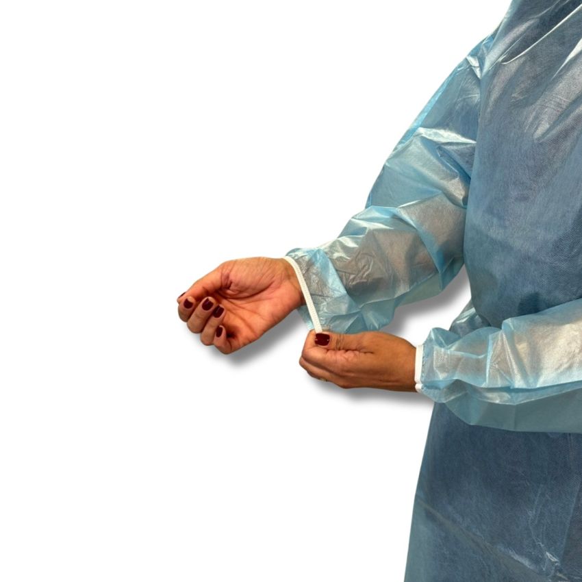 Avental Manga Longa 40gr, impermeável, pacote com 10 unid 