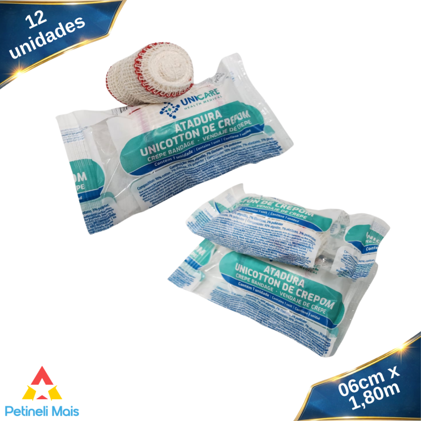 KIT 12 ATADURAS DE CREPOM 13 FIOS 06CMX1,80M-STD