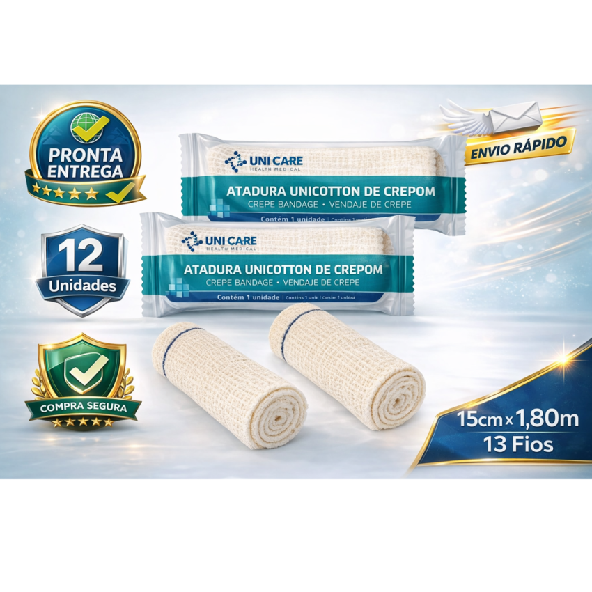 ATADURA DE CREPOM 13 FIOS 15CMX1,80M-STD