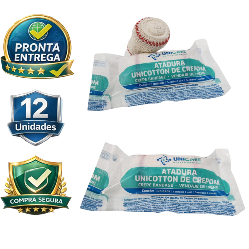 KIT 12 ATADURAS DE CREPOM 13 FIOS 06CMX1,80M-STD