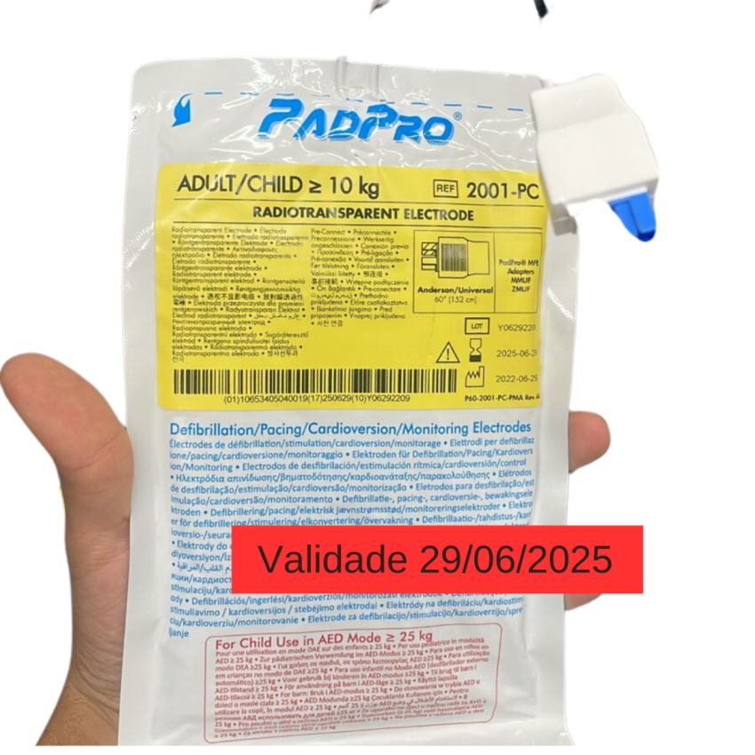 Eletrodo para cardioversor PadPro Adulto Universal Ref 2001pc