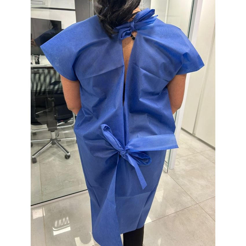 Avental Nao esteril, Sem manga azul marinho, 40G, pacote com 10 unid